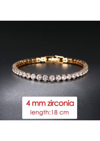 H074-18CM Teain Bilezikler Kadınlar Için Moda Küçük Kübik Zirkon Kristal Gül Altın Renk Düğün Parti Arkadaşlar Hediye Takı KC128M (Yurt Dışından)
