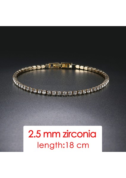 KC130-18CM Teain Bilezikler Kadınlar Için Moda Küçük Kübik Zirkon Kristal Gül Altın Renk Düğün Parti Arkadaşlar Hediye Takı KC128M (Yurt Dışından)