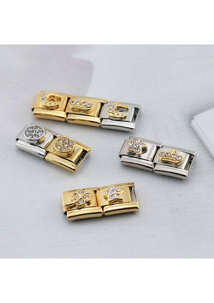 A Haopular Moda Tatlı Taç Kanat Yıldız Yuvarlak Cz Charm Bağlantılar Fit 9mm Bilezik Paslanmaz Çelik Dıy Takı Yapımı DJ013 (Yurt Dışından) fırsatları