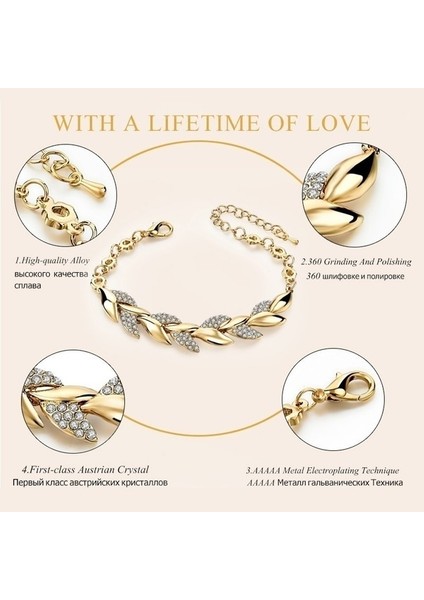 21CM Tarzı Mavi Lüks Aşk Örgülü Yaprak Bilezik Charm Kristal Düğün Bilezikler Kadınlar Için Yıldönümü Sevgililer Günü Hediyeleri Pulseras Mujer (Yurt Dışından)