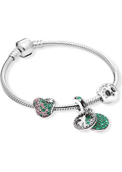 16CM Tarzı Çiçekler-36 Bahar Tarzı Çiçek Boncuk Charm Bilezikler Kadınlar Için Gümüş Plaka Zincir Bilezikler Moda Takı Dıy El Yapımı Pulseira Hediye (Yurt Dışından)