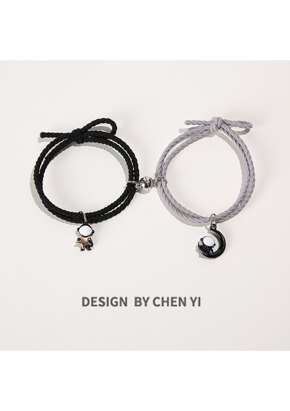 No.17 Boyutu Karikatür Manyetik Çift Bilezikleri Ay Robotlar Kolye Sevimli Karşılıklı Çekici Dostluk Halat Arkadaşlar Için Hediyeler Pr Satış (Yurt Dışından)