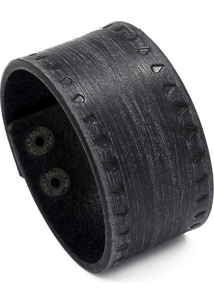 NO.82477 Boyutu Zorcvens Yeni Punk Hakiki Deri Bilezik Erkekler Için Geniş Vintage Wrap Bilezikler Kadın Erkek Trendy Takı (Yurt Dışından)