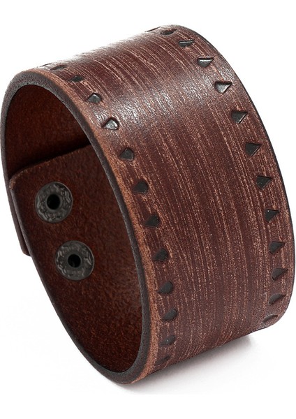 NO.82477 Boyutu Zorcvens Yeni Punk Hakiki Deri Bilezik Erkekler Için Geniş Vintage Wrap Bilezikler Kadın Erkek Trendy Takı (Yurt Dışından)