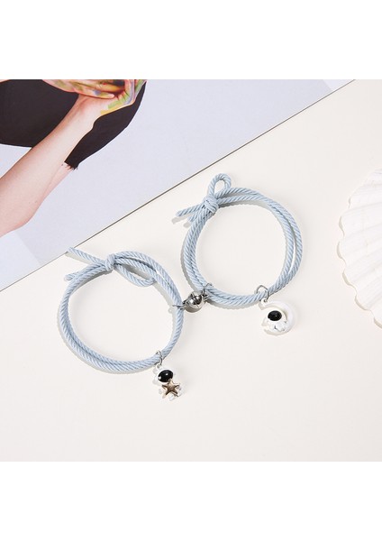 No.7 Boyutu Karikatür Manyetik Çift Bilezikleri Ay Robotlar Kolye Sevimli Karşılıklı Çekici Dostluk Halat Arkadaşlar Için Hediyeler Pr Satış (Yurt Dışından)