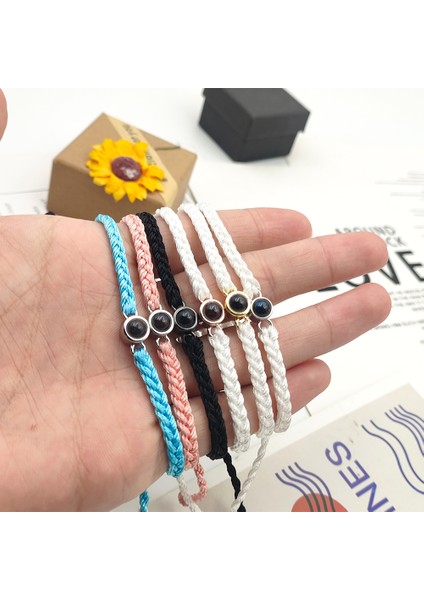 Altın Rengi Projeksiyon Bilezik 100 Dil Seni Seviyorum El Yapımı Yaratıcı Ayarlanabilir Örgülü Halat Bileklik Bileklik Sevgililer Günü Hediyesi (Yurt Dışından) fiyatları