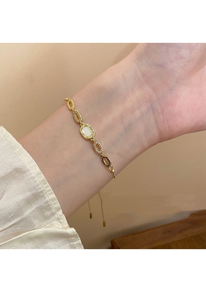 SL0077 2023 Yeni Lüks Zarif Altın Rengi Zirkon Bilezikler Kadınlar Için Kare 18K Altın Kaplama Ayarlanabilir Bilezik Parti Takı Hediyeler (Yurt Dışından) indirimleri