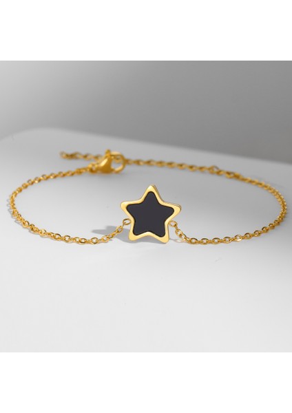 Gümüş Paslanmaz Çelik Bilezikler Minimalist Elegance Pentagram Yıldız Zinciri Trendy Güzel High-End Sense Bilezik Kadınlar Takı Için Yeni (Yurt Dışından) fırsatları