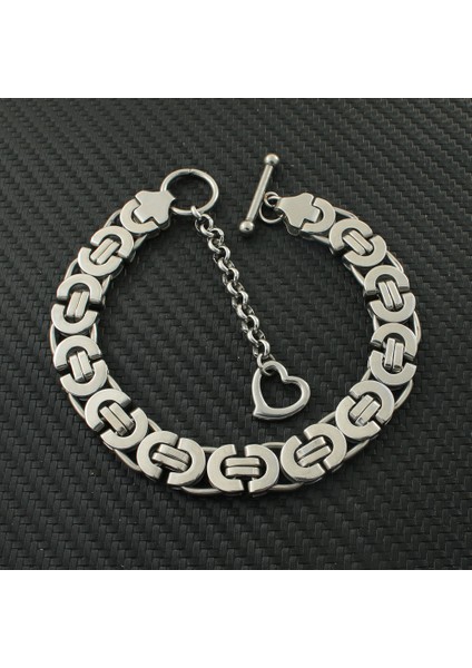 GENIŞLIK-11MM Tarzı Altın Rengi Moda Altın ve Gümüş Renk Kaplama Paslanmaz Çelik Takı Bilezik Kalp Zincir Kuyruk Adam ve Kadının Hediyesi Vintage Bcazedbf (Yurt Dışından) modelleri