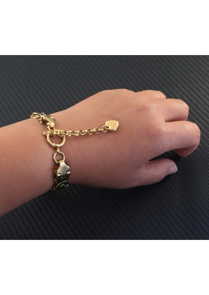 GENIŞLIK-11MM Tarzı Altın Rengi Moda Altın ve Gümüş Renk Kaplama Paslanmaz Çelik Takı Bilezik Kalp Zincir Kuyruk Adam ve Kadının Hediyesi Vintage Bcazedbf (Yurt Dışından) fırsatları