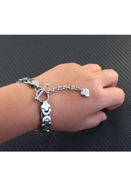 GENIŞLIK-11MM Tarzı Altın Rengi Moda Altın ve Gümüş Renk Kaplama Paslanmaz Çelik Takı Bilezik Kalp Zincir Kuyruk Adam ve Kadının Hediyesi Vintage Bcazedbf (Yurt Dışından) indirimleri