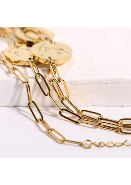 17,5 cm Tarzı Boğa Burcu Yeni Çift Taraflı 12 Burç Paslanmaz Çelik Altın Kaplama Kübik Zirkonya Kaplamalı 12 Takımyıldızı Bilezikler Kadınlar Takı Hediye Için (Yurt Dışından) fırsatları