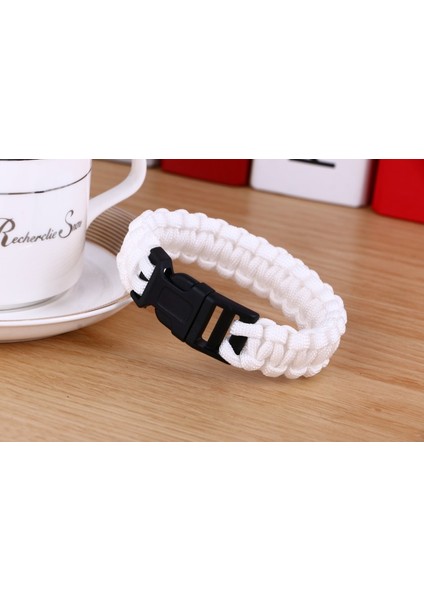 Beyaz Erkek Yeni Survival Paracord Bilezik Erkekler Için Açık Kamp Yürüyüş Toka Bileklik Kadın Halat Bilezik Erkek Takı (Yurt Dışından)