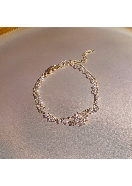 1 Adet Tarzı A Moda Zarif Köpüklü Zirkon Çiçek Bilezik Kadın Kızlar Için Narin Zincir Bilezikler Starlight Parti Takı Hediyeler (Yurt Dışından) modelleri