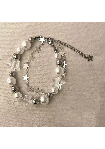C Yeni Trendy Boncuklu Bilezikler Inci Yıldız Kolye Takı Kadın Erkek Çiftler Y2K Serin Tarzı Parti Hediye Moda Aksesuarları (Yurt Dışından) fiyatları