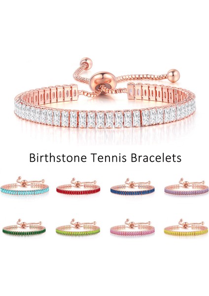 DZH056 Womey Için Ayarlanabilir Birthstone Tenis Bilezikler 2.5*5 mm Zirkon Kristal Gençler Için Bilezikler Zincirler El Trend Takı (Yurt Dışından) fiyatları