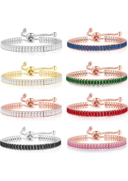 DZH056 Womey Için Ayarlanabilir Birthstone Tenis Bilezikler 2.5*5 mm Zirkon Kristal Gençler Için Bilezikler Zincirler El Trend Takı (Yurt Dışından) modelleri
