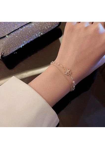 1 Adet Tarzı A Moda Zarif Köpüklü Zirkon Çiçek Bilezik Kadın Kızlar Için Narin Zincir Bilezikler Starlight Parti Takı Hediyeler (Yurt Dışından) fırsatları