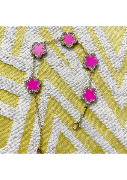 Bilezik5 Yeni Parlak Zirkon Çiçekler Çift Taraflı Bilezik Kadın Tasarımcı Nefis Lüks Takı Hediye Zarif Zincir Bileklik Charms (Yurt Dışından)