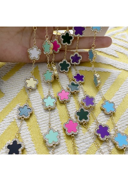 Bilezik5 Yeni Parlak Zirkon Çiçekler Çift Taraflı Bilezik Kadın Tasarımcı Nefis Lüks Takı Hediye Zarif Zincir Bileklik Charms (Yurt Dışından) modelleri