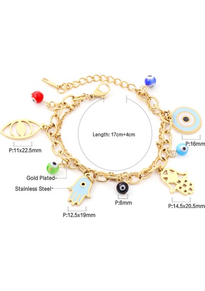 36701G Luxukısskıds Trendy Nazar Bilezikler Kadın Paslanmaz Çelik Boho Takılar Mıknatıs Pulsras Mavi Takı Y2K Boncuk Güzel Takı (Yurt Dışından) indirimleri