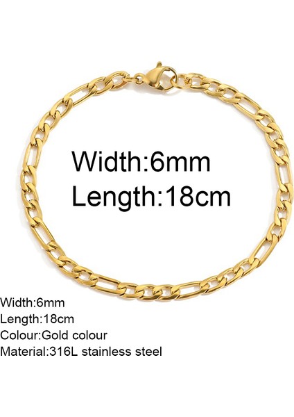 B Tarzı 6MM-18CM A-Z Ilk Mikro Açacağı Kübik Zirkon Mektup Charm Paslanmaz Çelik Figaro Zincir Bilezikler Kadınlar Için Severler Takı Hediye Bileklik (Yurt Dışından)