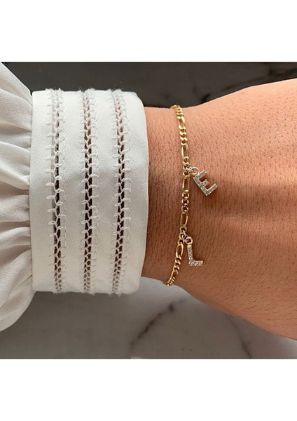 B Tarzı 6MM-18CM A-Z Ilk Mikro Açacağı Kübik Zirkon Mektup Charm Paslanmaz Çelik Figaro Zincir Bilezikler Kadınlar Için Severler Takı Hediye Bileklik (Yurt Dışından) modelleri