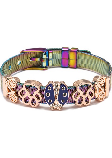 No.22 Boyutu 10MM Paslanmaz Çelik Tel Örgü Bilezik Witeapple Boncuk Dıy Bilezik Bileklik Kadın Erkek Takı Hediye Için (Yurt Dışından)