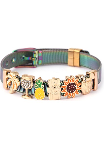 No.22 Boyutu 10MM Paslanmaz Çelik Tel Örgü Bilezik Witeapple Boncuk Dıy Bilezik Bileklik Kadın Erkek Takı Hediye Için (Yurt Dışından) fiyatları