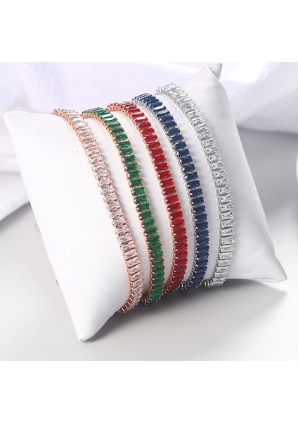 DZH036 Basit Tenis Bilekliği Kadınlar Için Lüks Dikdörtgen Zirkon Altın Renk Ayarlanabilir Bilezikler Kızlar Hediye Takı DZH009 DZH015 (Yurt Dışından) modelleri