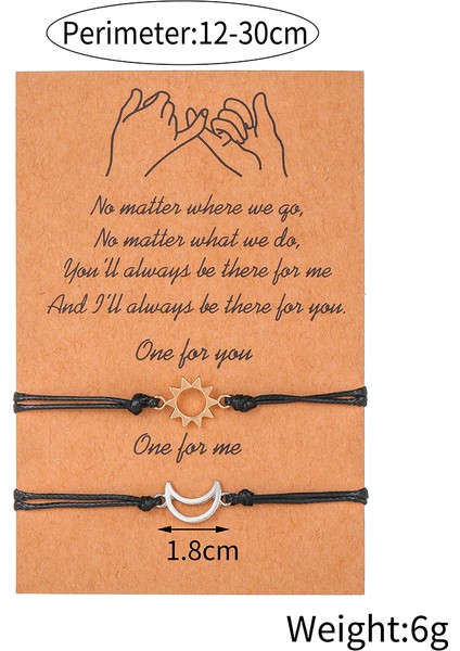 ZJ8271 Yeni Varış Et Moda Ayarlanabilir Örgülü Siyah Ay Kordon Bilezikler Kadın Minik Güneş Charm Çiftler Dostluk Bilezik (Yurt Dışından) modelleri