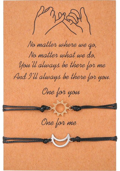 ZJ8271 Yeni Varış Et Moda Ayarlanabilir Örgülü Siyah Ay Kordon Bilezikler Kadın Minik Güneş Charm Çiftler Dostluk Bilezik (Yurt Dışından) fırsatları