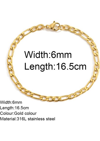 J Tarzı 6mm-16.5cm A-Z Ilk Mikro Açacağı Kübik Zirkon Mektup Charm Paslanmaz Çelik Figaro Zincir Bilezikler Kadınlar Için Severler Takı Hediye Bileklik (Yurt Dışından)