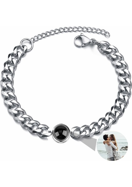 21,5 cm Tarzı Altın Titanyum Çelik Erkekler ve Kadınlar Kişiselleştirilmiş Fotoğraf Projeksiyon Özel Aile Toplama Evcil Hayvan Çift Doğum Günü Bellek Koleksiyonu Bileklik (Yurt Dışından) fiyatları