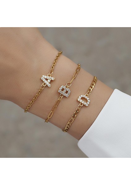 Ben Tarzım No.3 Boyutu Yeni Trendy A-Z Ilk Harf Charm Kadın Bilezik Paslanmaz Çelik Zincir Bilezik Kadınlar Takı Hediye Için (Yurt Dışından) fiyatları