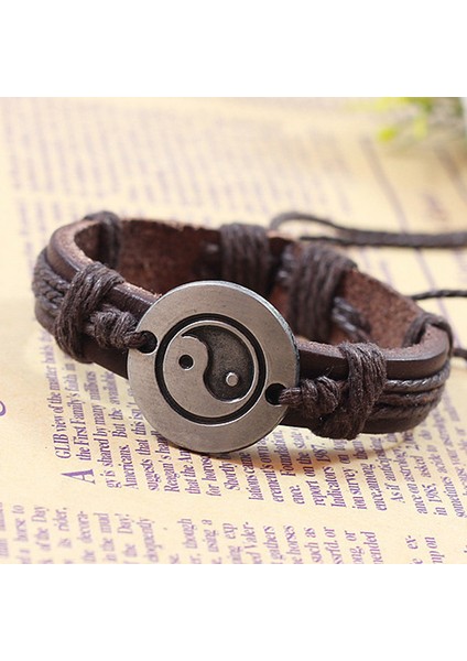 K Vintage Bilezik Ta Ying Yang Pu Deri Örgü Charm Bilezik Moda Erkek Kadın Bileklik En Iyi Arkadaşlar Hediye Kadın Bileklik (Yurt Dışından) fiyatları