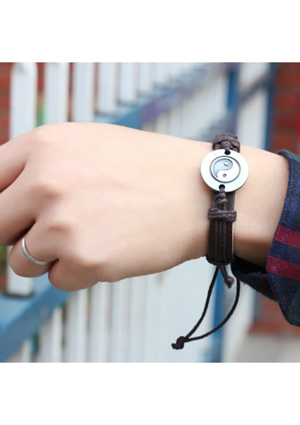 K Vintage Bilezik Ta Ying Yang Pu Deri Örgü Charm Bilezik Moda Erkek Kadın Bileklik En Iyi Arkadaşlar Hediye Kadın Bileklik (Yurt Dışından) fırsatları