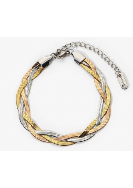 20CM-25CM Tarzı Gümüş 316L Paslanmaz Çelik Yeni Moda Lüks Takı Üç Renk Iç Içe Çekicilik Düz Yılan Zincir Bileklik Kadınlar Için Bilezik (Yurt Dışından) modelleri