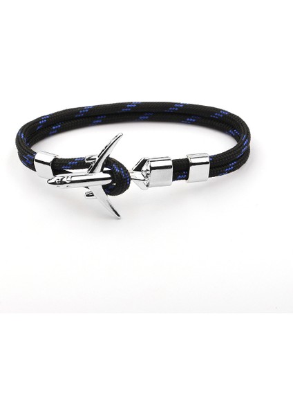 21CM Tarzı A12 Homod Uçak Çapa Bilezikler Erkekler Charm Halat Zincir Paracord Bilezik Erkek Kadın Hava Kuvvetleri Tarzı Wrap Metal Spor Kanca (Yurt Dışından)