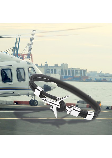 21CM Tarzı A12 Homod Uçak Çapa Bilezikler Erkekler Charm Halat Zincir Paracord Bilezik Erkek Kadın Hava Kuvvetleri Tarzı Wrap Metal Spor Kanca (Yurt Dışından) fırsatları