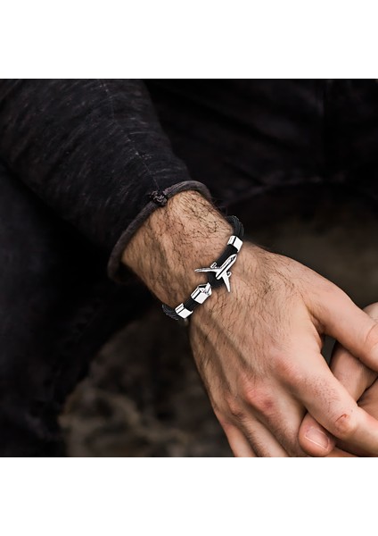 21CM Tarzı A12 Homod Uçak Çapa Bilezikler Erkekler Charm Halat Zincir Paracord Bilezik Erkek Kadın Hava Kuvvetleri Tarzı Wrap Metal Spor Kanca (Yurt Dışından) indirimleri