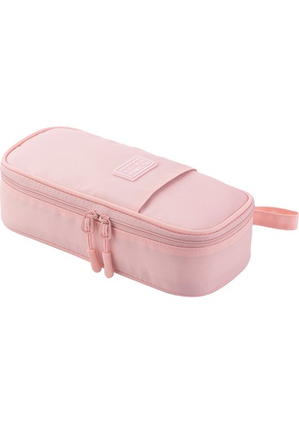 Anko Büyük Kapasiteli Çift Katmanlı Basit Kalem Kutusu - Pembe (Yurt Dışından)