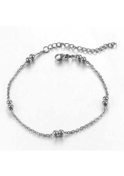 18CM Tarzı Gümüş Kadın Paslanmaz Çelik Zincir Moda Kişilik Bileklik Altın Rengi (Yurt Dışından)