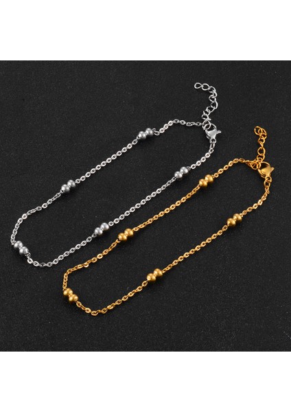 18CM Tarzı Gümüş Kadın Paslanmaz Çelik Zincir Moda Kişilik Bileklik Altın Rengi (Yurt Dışından) fiyatları