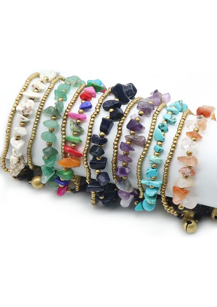 18-18,5cm Stili Turkuaz Bohemia El Yapımı Doğal Çakıl Taşı Kadınlar Için Bilezikler Kuvars Lapis Lazuli Gotik Bilezik Çakra Çan Aksesuarı Bileklik (Yurt Dışından) modelleri