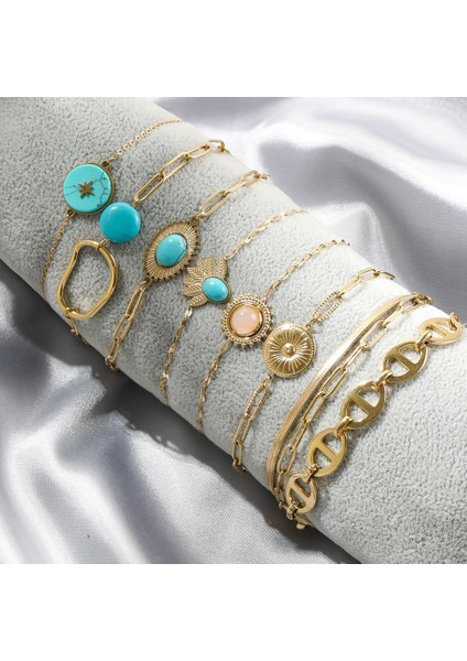SL0193 Kayıp Bayan Yeni Paslanmaz Çelik 18 K Gerçek Altın Kaplama Doğal Safir Bilezik Moda Kız Arkadaşı Kardeş Bilezik Takı (Yurt Dışından) modelleri