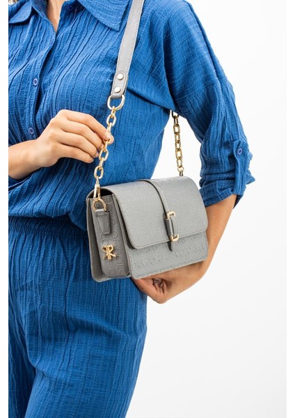 Impolo Şiva Grirugan Baskı Kadın Omuz ÇANTASI18X23 Ebatında