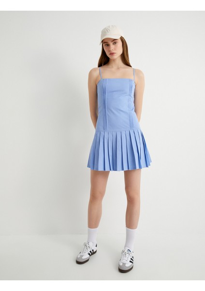 Mini Pileli Elbise Ince Askılı Slim Fit fırsatları