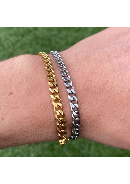 BR-1118S-800S-21-3 Vnox Basic Erkek Küba Büküm Halat Zincir Bileklik Bir Set, Altın Rengi Paslanmaz Çelik Figaro Buğday Bağlantıları (Yurt Dışından) modelleri