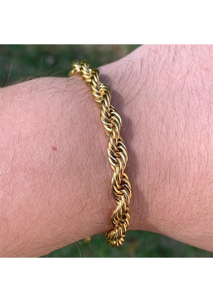 BR-1118S-800S-21-3 Vnox Basic Erkek Küba Büküm Halat Zincir Bileklik Bir Set, Altın Rengi Paslanmaz Çelik Figaro Buğday Bağlantıları (Yurt Dışından) indirimleri